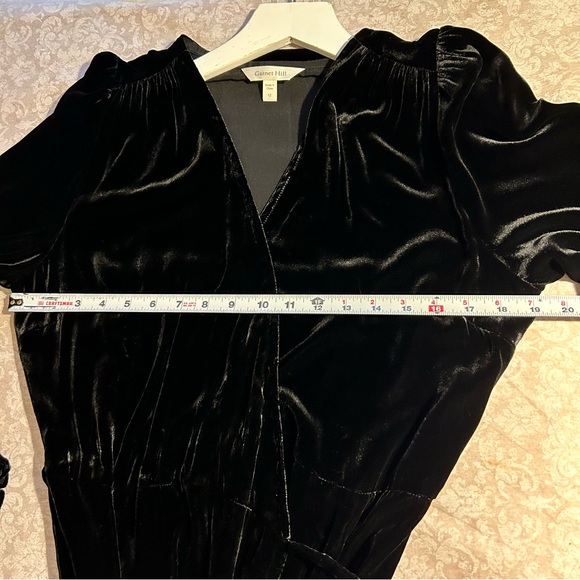 Garnet Hill ~ new ~ Black Velvet Wrap Midi Dress in size 12 - Picture 13 of 16
